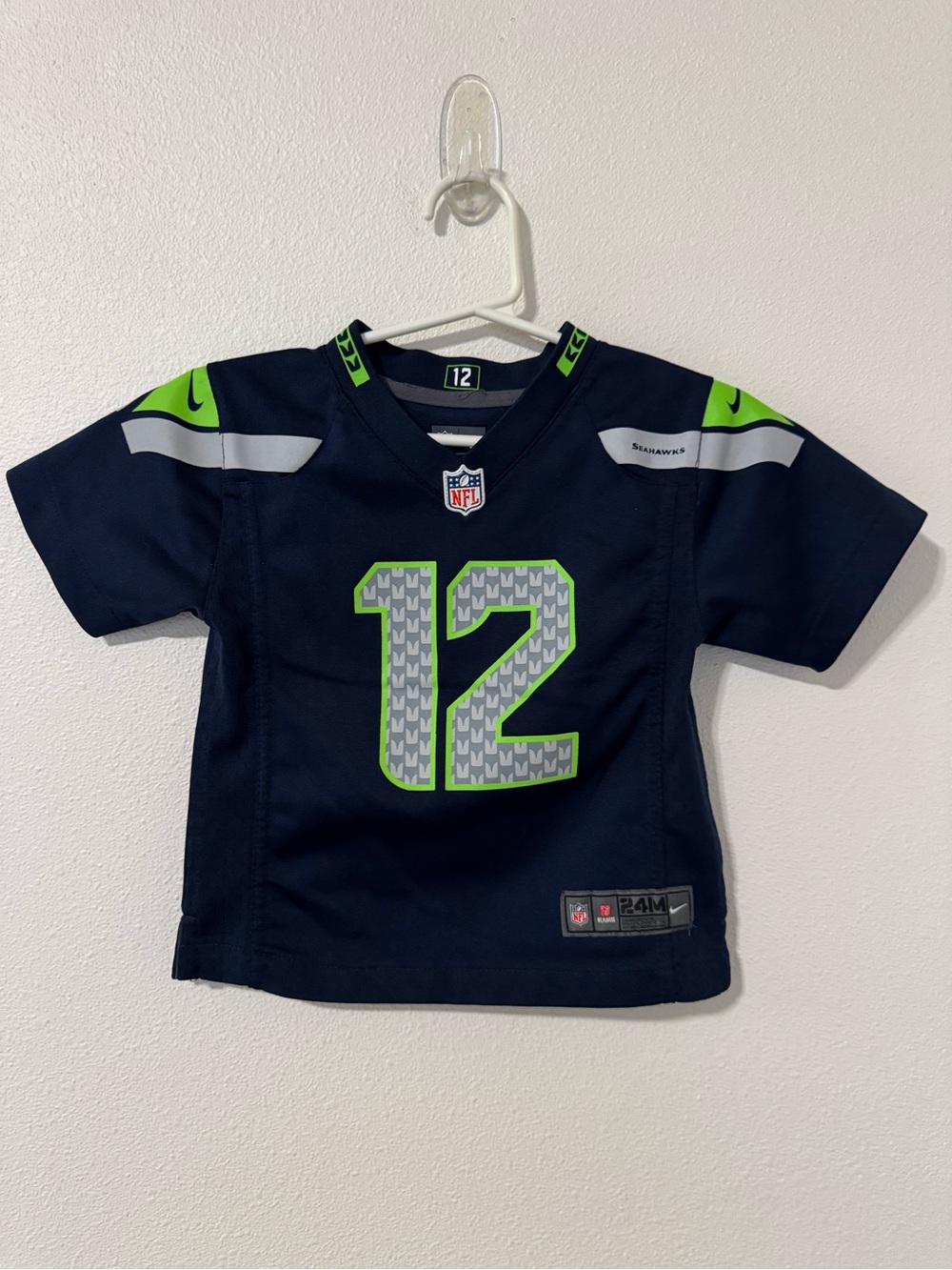 Seattle Seahawks Nike 12th Man Fan NFL Team Apparel Jersey Navy-24 Month
